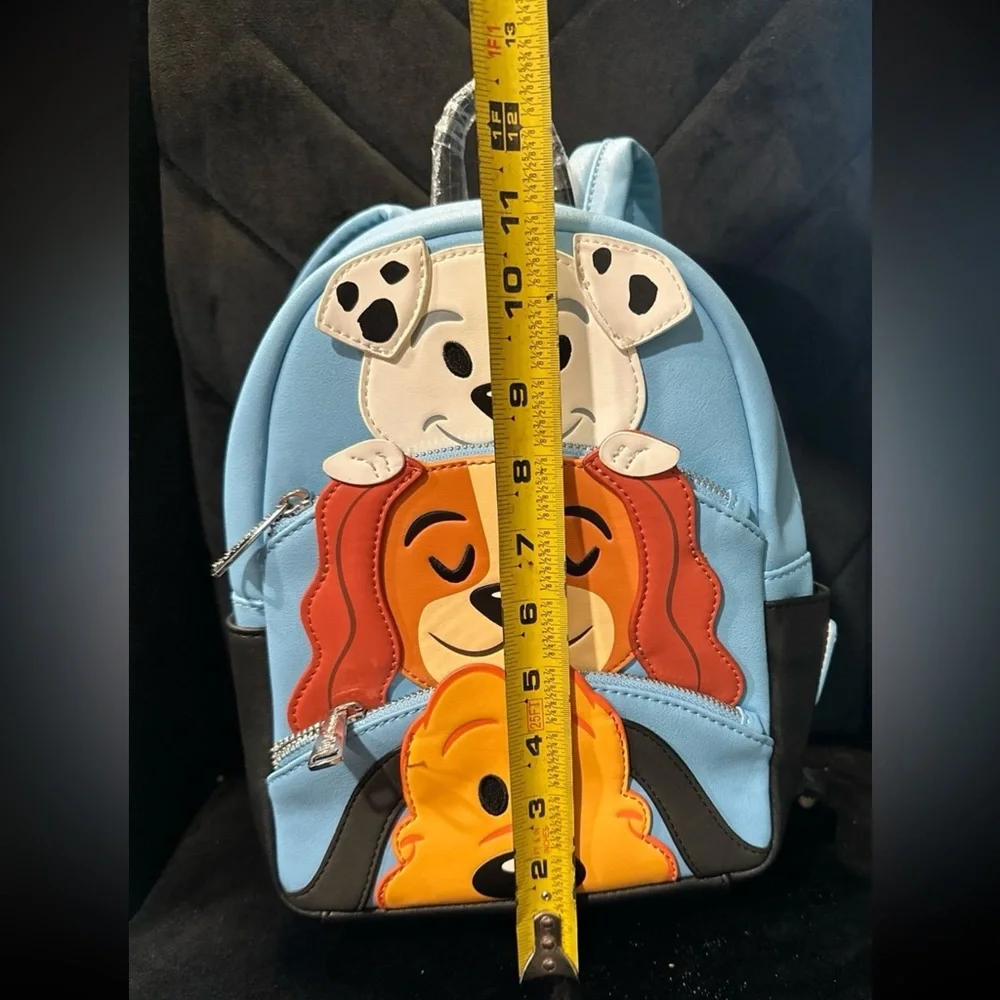Loungefly Disney Parks Dogs Blue Figural Mini Backpack Bag Rolly Lady Pluto